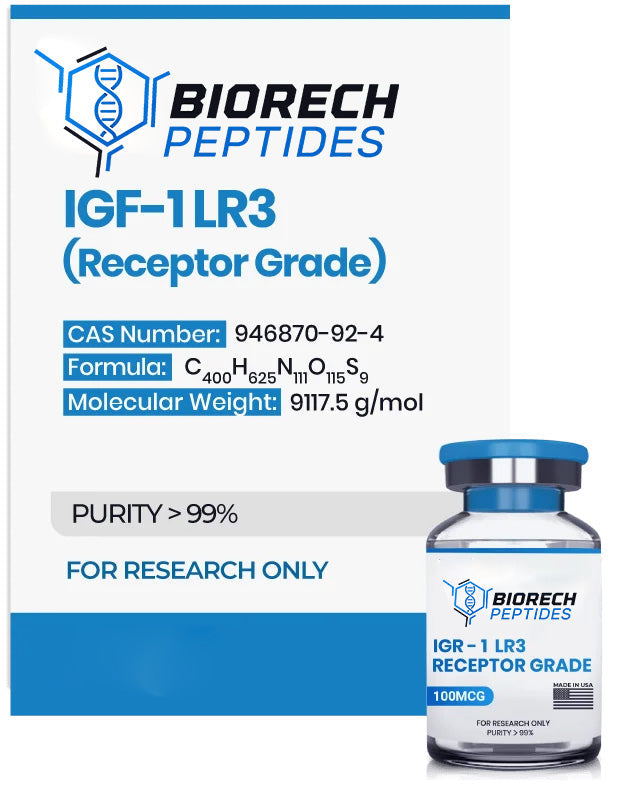 (💪 Rapid muscle gain) Receptor Grade IGF-1 LR3 (100mcg) - 10 Vials