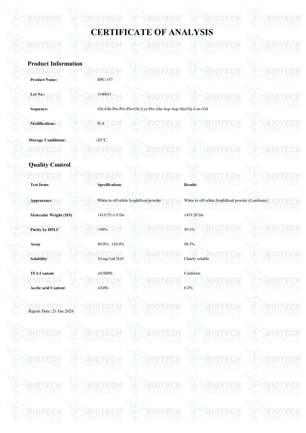 （💪Repair + Anti-inflammatory + Tissue Regeneration） BPC-157 (5mg) - Biotech Peptides