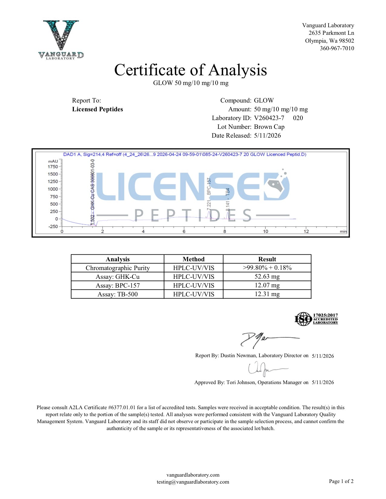 🌴（Anti-Aging & Muscle Enhancement）💪🏾BPC157, TB500, GHK-Cu (Glow Blend) 70mg · 70mg